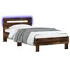 vidaXL Bed Frame with LED Smoked Oak 80 x 200 cm Engineered Wood