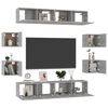 vidaXL 8 Piece TV Cabinet Set Concrete Grey Engineered Wood