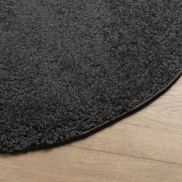 vidaXL Shaggy Rug PAMPLONA High Pile Modern Anthracite &Oslash; 100 cm