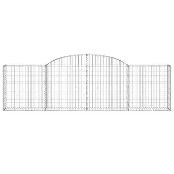 vidaXL Arched Gabion Baskets 30 pcs 300x30x80/100 cm Galvanised Iron
