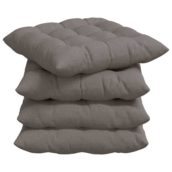 vidaXL Seat Cushions 2 pcs Taupe 40 x 40 x 6 cm Fabric