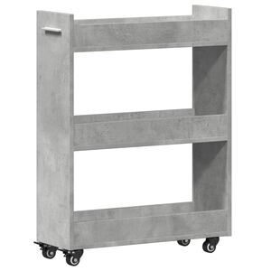 vidaXL Cabinet with Wheels Concrete Grey 60x22x79 cm Engineered Wood