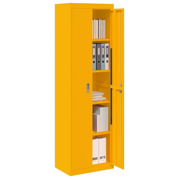 vidaXL Storage Cabinet 2 pcs Mustard Yellow 60 x 40 x200 cm