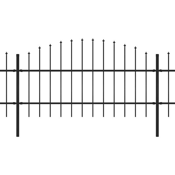 vidaXL Garden Fence with Spear Top Steel 1248x100 cm Black