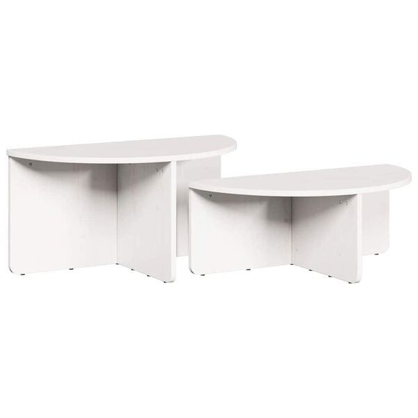 vidaXL Coffee Table 2 pcs White Solid pine wood