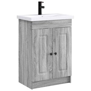 vidaXL Bathroom Furniture Set Grey Sonoma 56 x 37.5 x 81 cm