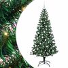 vidaXL Artificial Pre-lit Christmas Tree Green 210 cm PVC and Metal