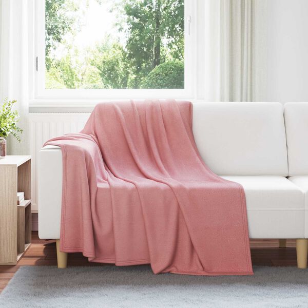 vidaXL Throw Blanket Pink 200 x 150 cm Fleece