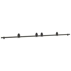 vidaXL Sliding Door Hardware Kit 366 cm Steel Black