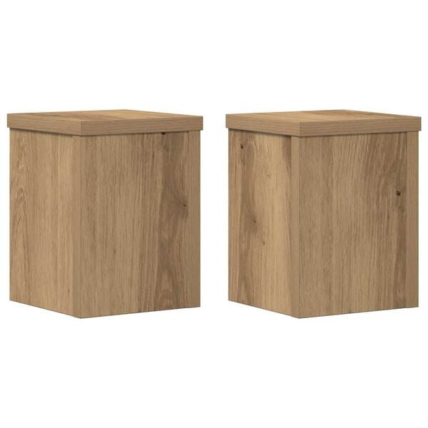 vidaXL Plant Stands 2 pcs Artisan Oak 15x15x20 cm Engineered Wood