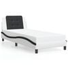 vidaXL Bed Frame without Mattress "Zadar" White and Black 100x200 cm Faux Leather