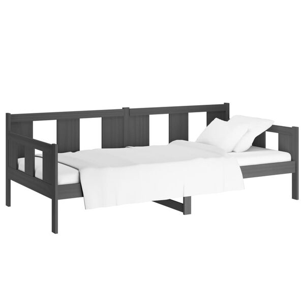 vidaXL Day Bed without Mattress Grey Solid Wood Pine 80x200 cm