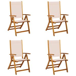 vidaXL Folding Garden Chairs 4 pcs Solid Wood Acacia and Textilene