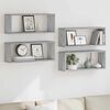 vidaXL Wall Cube Shelves 4 pcs Grey Sonoma 60x15x23 cm Engineered Wood