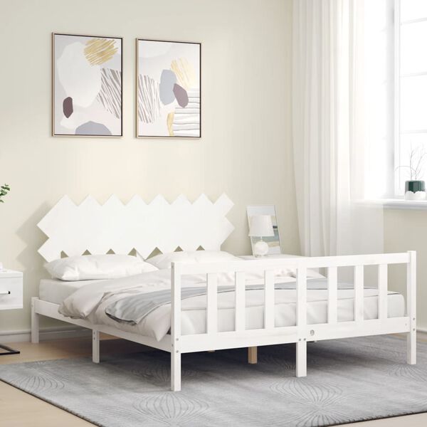 vidaXL Bed Frame without Mattress White 160x200 cm Solid Wood Pine