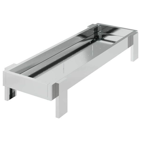 vidaXL Chicken Feeding Trough Silver 80 x 28 x 13.5 cm