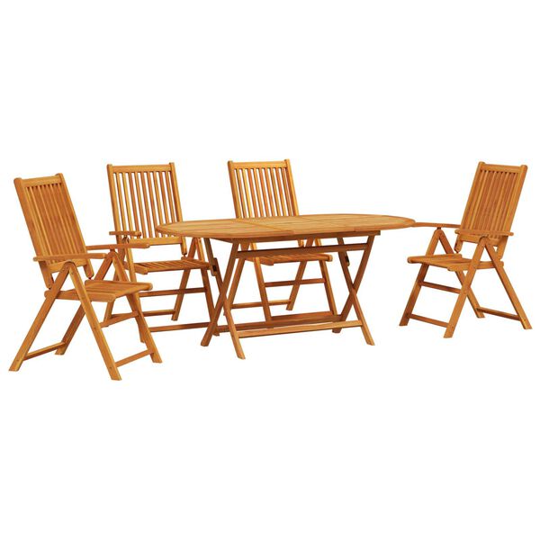 vidaXL Garden Dining Set Folding 5 pcs Brown Solid acacia wood