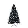 vidaXL Artificial Pre-lit Christmas Tree Black 180 cm PVC