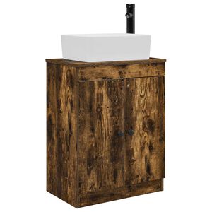 vidaXL Bathroom Vanity with Sink Smoked Oak 54 x 35 x 83 cm