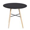 vidaXL Dining Table MDF Round Black