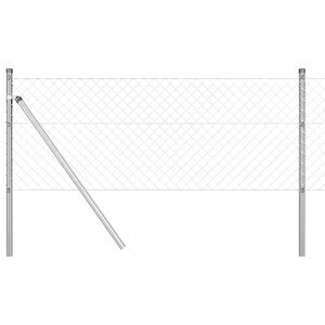 vidaXL Chainlink Fence Ground Fix 10 x 0.4 m Galvanised Steel Silver