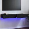 vidaXL TV Cabinet with LED Lights High Gloss Black 120x35x15.5 cm