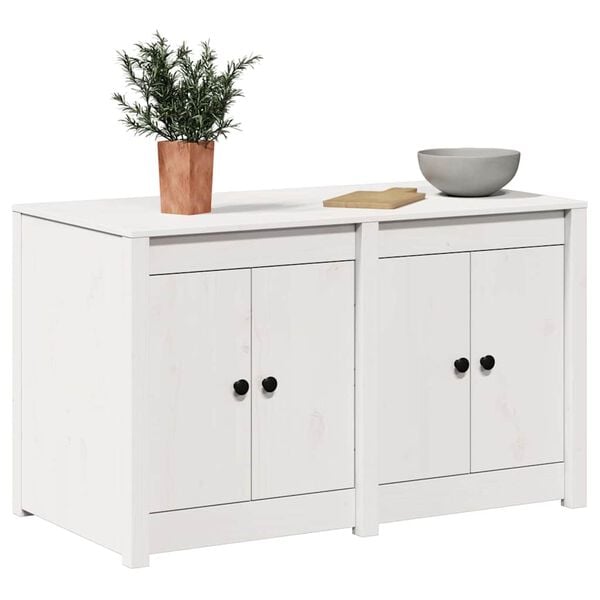 vidaXL Kitchen Cabinet White 106 x 55 x 64 cm Solid Pine wood
