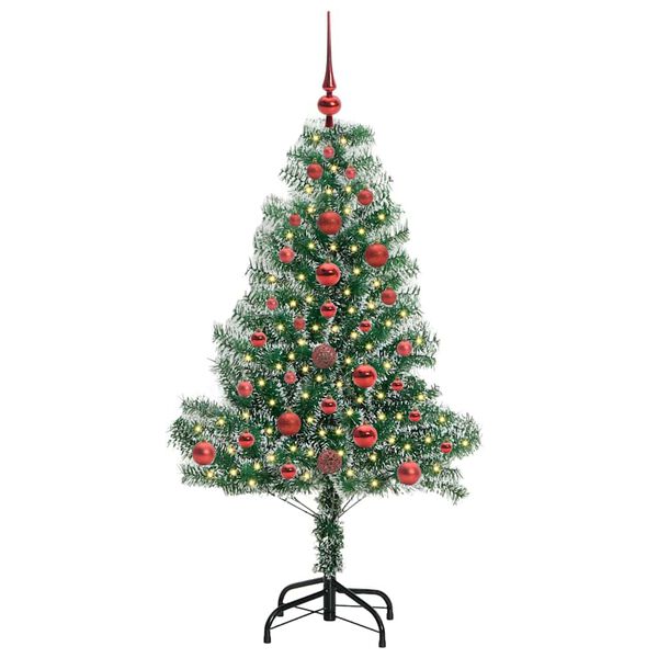 vidaXL Artificial Christmas Tree Snow Flocked with LED Light 120 cm