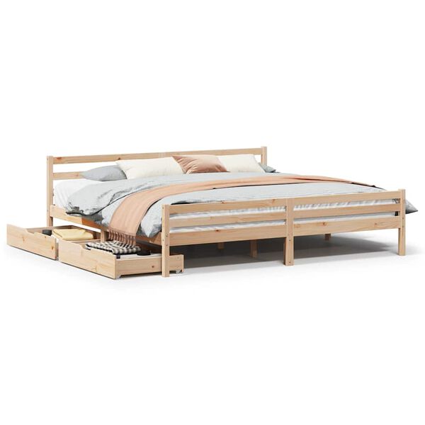 vidaXL Bed Frame without Mattress 200x200 cm Solid Wood Pine