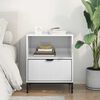vidaXL Bedside Table High gloss white 49 x 36 x 61 cm Engineered wood