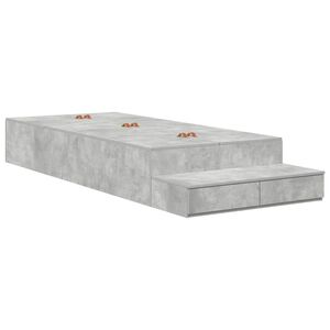 vidaXL Storage Bed Frame Concrete Grey 80 cm Engineered Wood