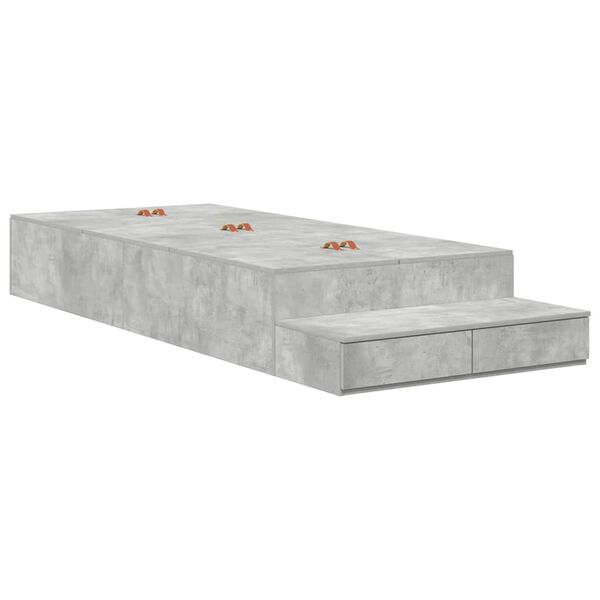 vidaXL Storage Bed Frame Concrete Grey 80 cm Engineered Wood