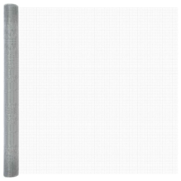 vidaXL Welded Wire Fence Silver 1.6 x 25 m