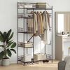 vidaXL Open Wardrobe with Shelf Black 100 x 43 x 188 cm Steel