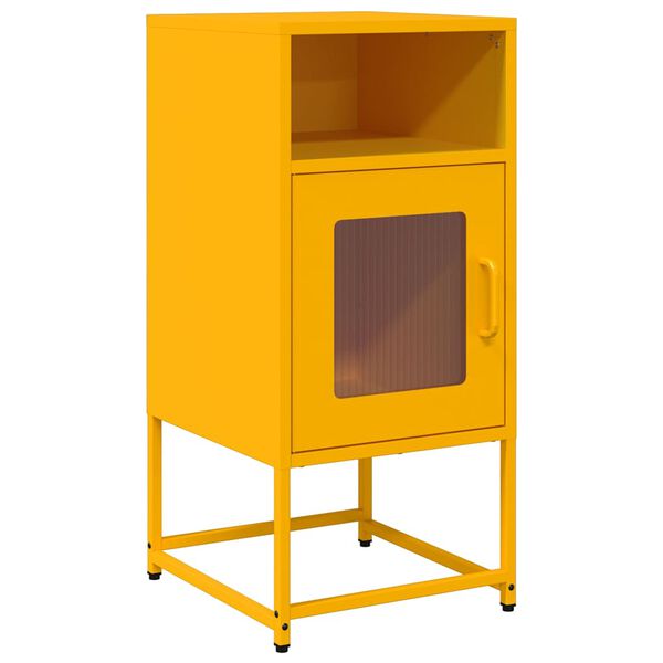 vidaXL Bedside Cabinet Mustard Yellow 36x39x78 cm Cold-rolled Steel