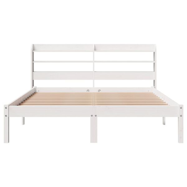 vidaXL Bed Frame without Mattress White 140x190 cm Solid Wood Pine
