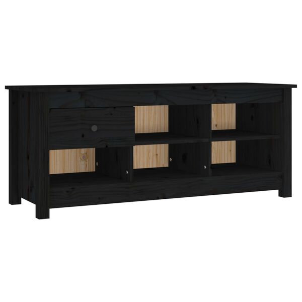 vidaXL Shoe Cabinet Black 110x38x45.5 cm Solid Wood Pine