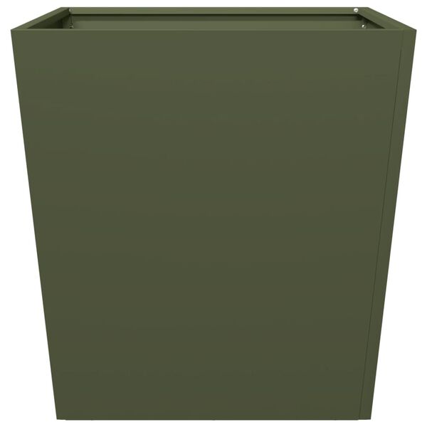 vidaXL Garden Planter Olive Green 50x50x50 cm Steel