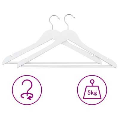 vidaXL 100 pcs Clothes Hanger Set Non-slip White Hardwood