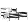 vidaXL Bed Frame without Mattress Black Solid Wood 200x200 cm
