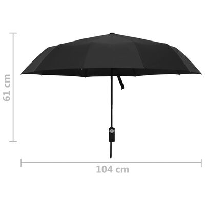 vidaXL Automatic Folding Umbrella Black 104 cm