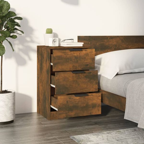 vidaXL Bedside Cabinets 2 pcs Smoked Oak 40x36x65 cm