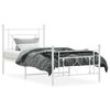 vidaXL Metal Bed Frame without Mattress with Footboard White 100x200cm