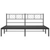vidaXL Metal Bed Frame without Mattress with Headboard Black 180x200cm