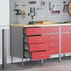 vidaXL Work Cabinet with Drawer 2 pcs Red and Grey 100 x 55 x 85 cm