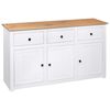 vidaXL Sideboard White 135x40x80 cm Solid Pinewood Panama Range