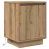 vidaXL Bedside Cabinet with LED Lights&nbsp;Artisan Oak 38x34x50 cm