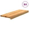 vidaXL Stair Treads 4 pcs Light Brown 70x30x2 cm Solid Wood Oak