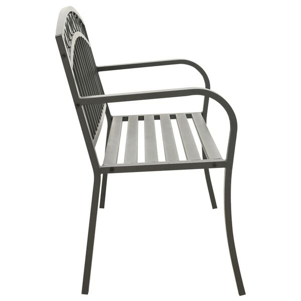 vidaXL Garden Bench Grey 120 cm Steel
