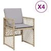 vidaXL Garden Chairs with Cushions 4 pcs Mix Beige Poly Rattan
